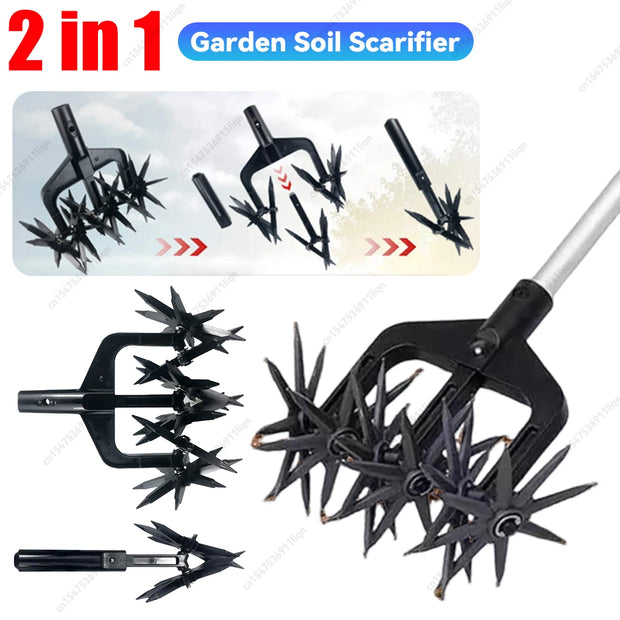 2-in-1 Garden Aerator & Soil Scarifier Tool
