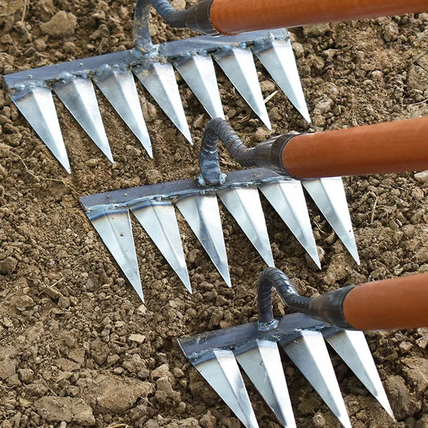 Iron Gardening Hoe Rake for Weeding & Soil