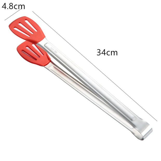 Stainless Steel Non-Slip Kitchen Bread Tongs