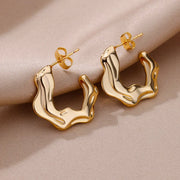 Trendy Heart Hoop Earrings Zircon Metal Women
