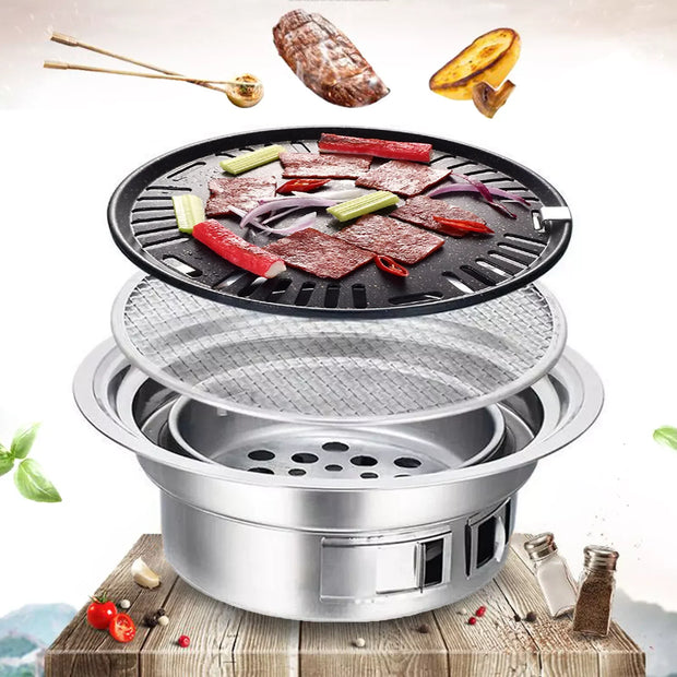 Portable Charcoal Grill – Stainless Steel