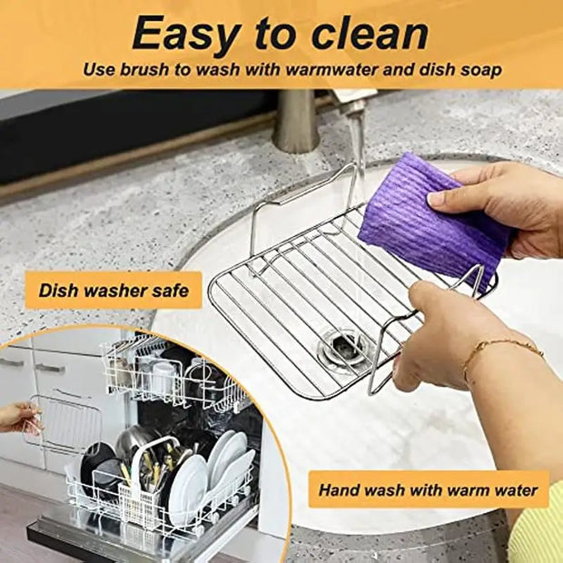 2PCS Stainless Steel Air Fryer Rack Set