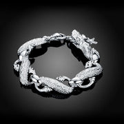 Sterling Silver Geometric Charm Bracelet Unisex