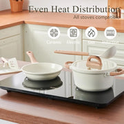 22-Piece Ceramic Nonstick Cookware Set, PFOA-Free, Induction