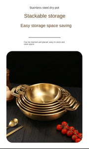 Korean Gold Stainless Steel Single Hot Pot