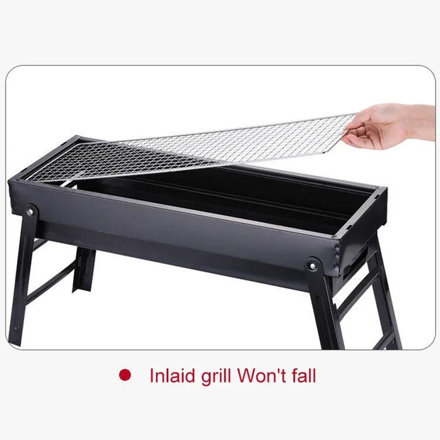 Folding Charcoal BBQ Grill for Outdoor Camping