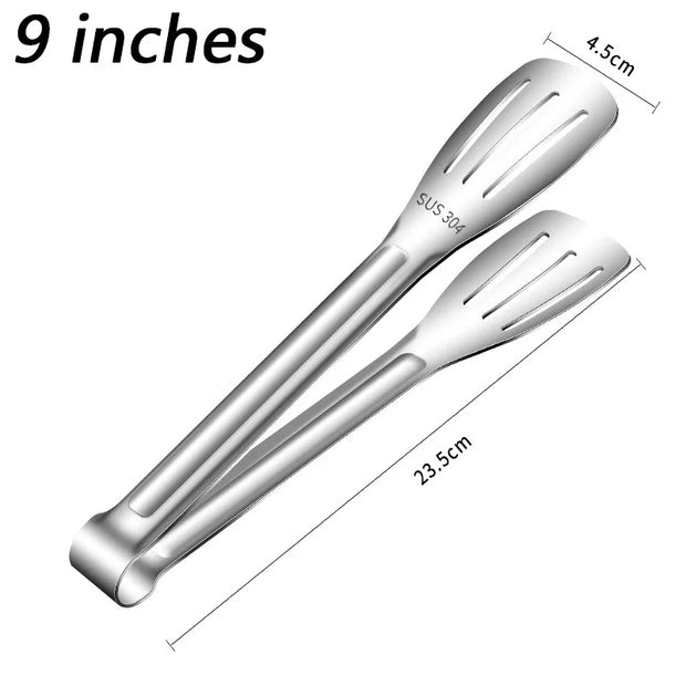 304 Stainless Steel BBQ Grill Kitchen Food Tongs