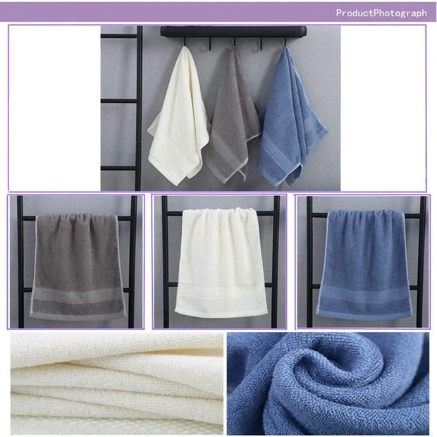 2PCS Large Cotton White Bath Towels