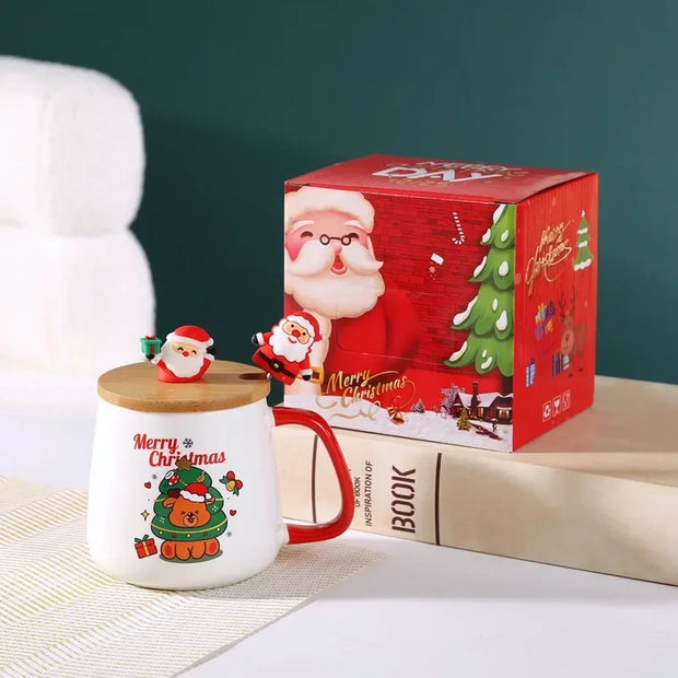 Ceramic Mug with Lid & Spoon