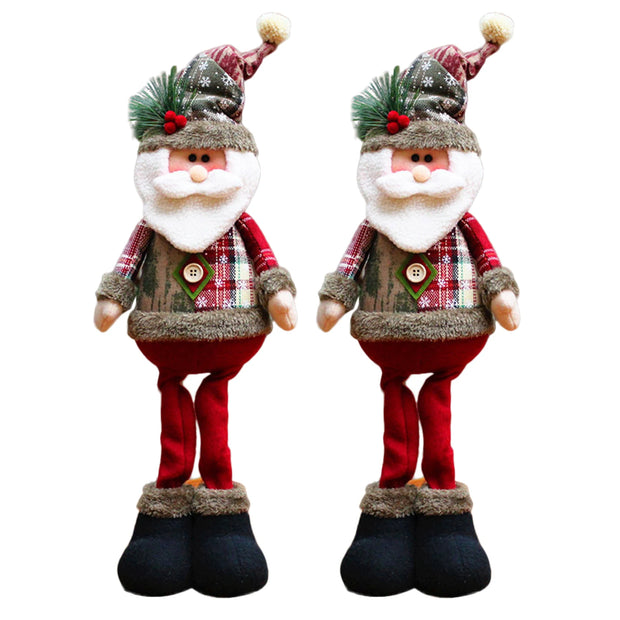 Christmas Plush Shelf Sitters – Stretchable Legs Santa, Snowman & Moose Decorations