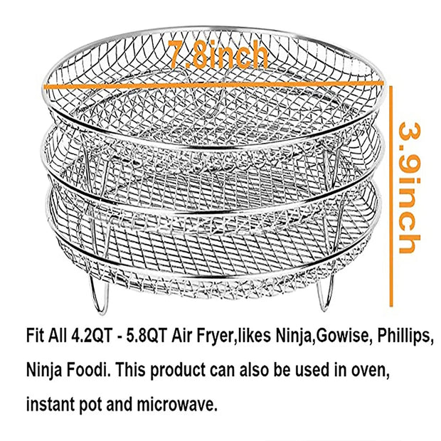 3-Piece Stackable Air Fryer Rack Set