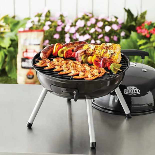 14.5" Steel Portable Charcoal Grill, Black