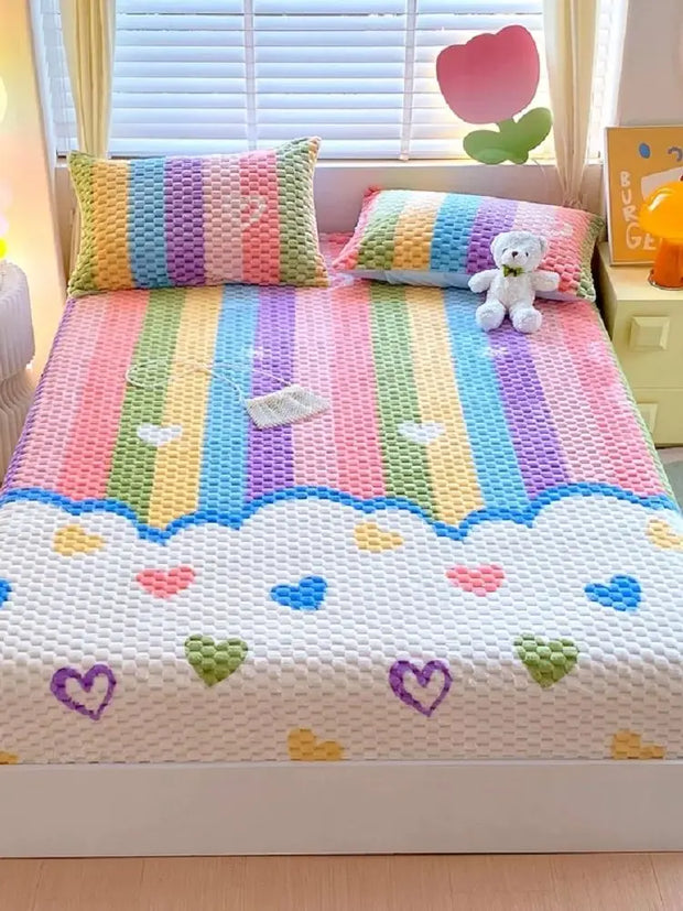 Kids Cartoon Fitted Sheet – Soft & Durable 100% Polyester Bed Cover