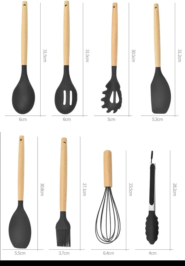 Silicone Cooking Utensil Set – Heat-Resistant Kitchen Tools (10+ Pieces)