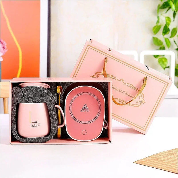 Ceramic Gift Mug Set with Spoon & Bag