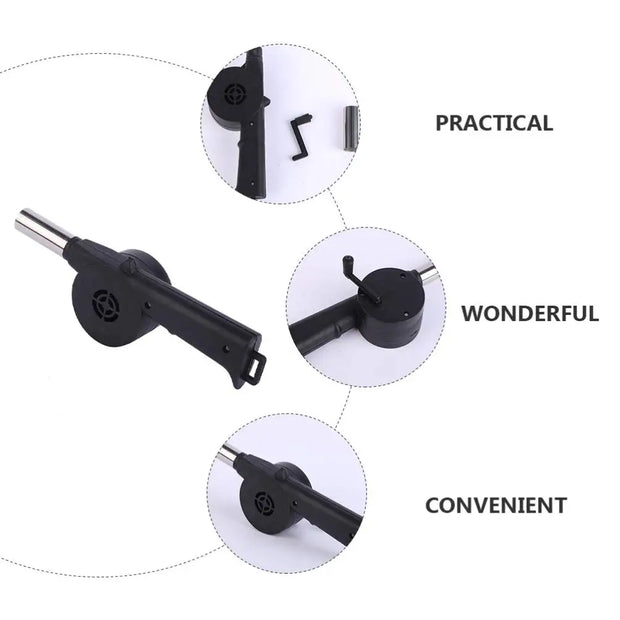 Portable Hand Crank BBQ Air Blower Fan