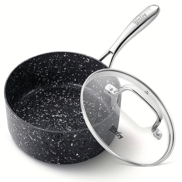1qt Granite Nonstick Saucepan with Lid