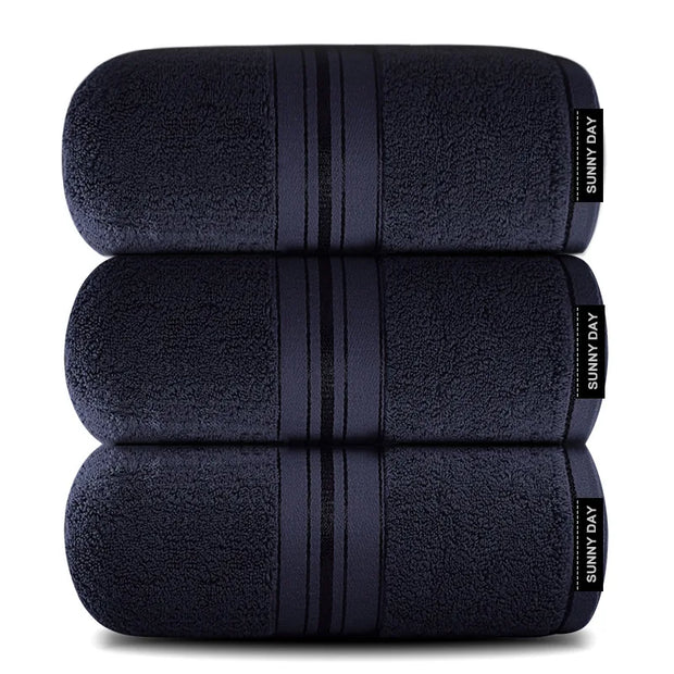 Thick 100% Cotton Absorbent Bath Towel Set