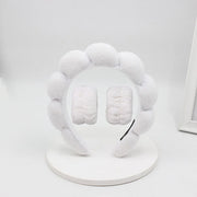 3‑Piece Coral Fleece Spa Headband & Wristbands Set