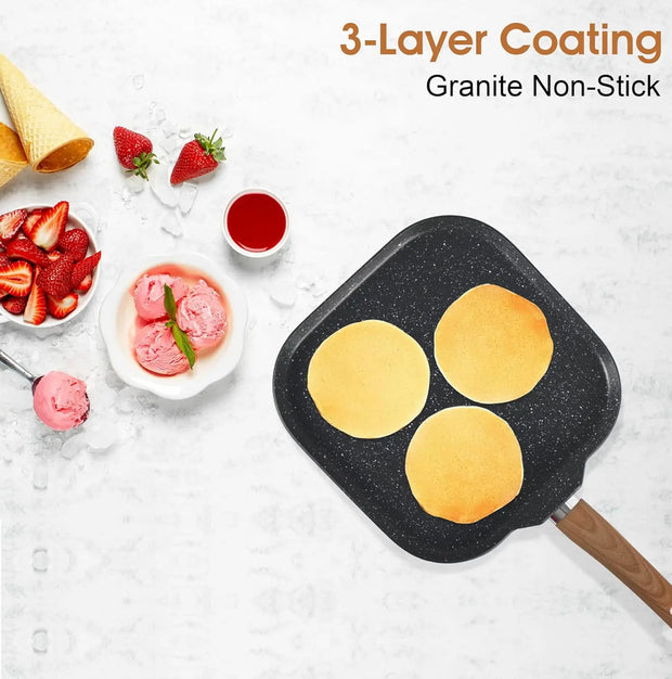 17-Piece Nonstick Cookware Set – Black Granite Induction Pots & Pans
