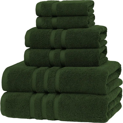 Turkish Cotton Dark Green 6-Piece Towel Set