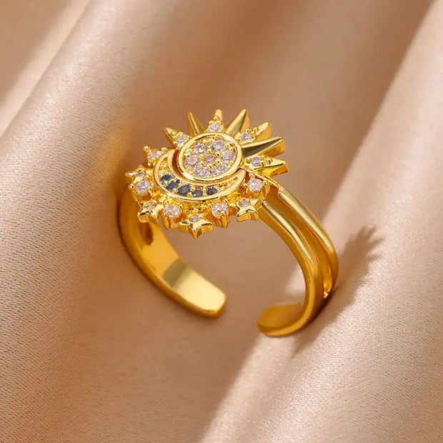 Heart Zircon 18K Gold plated Bridal Rings