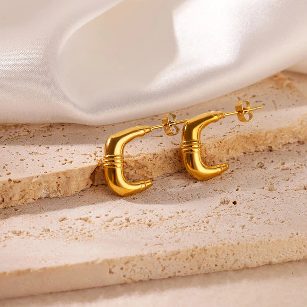 Trendy Heart Hoop Earrings Zircon Metal Women