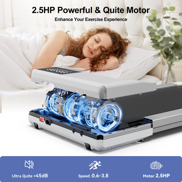 3-in-1 Silent Treadmill, 2.5HP, 300LBS