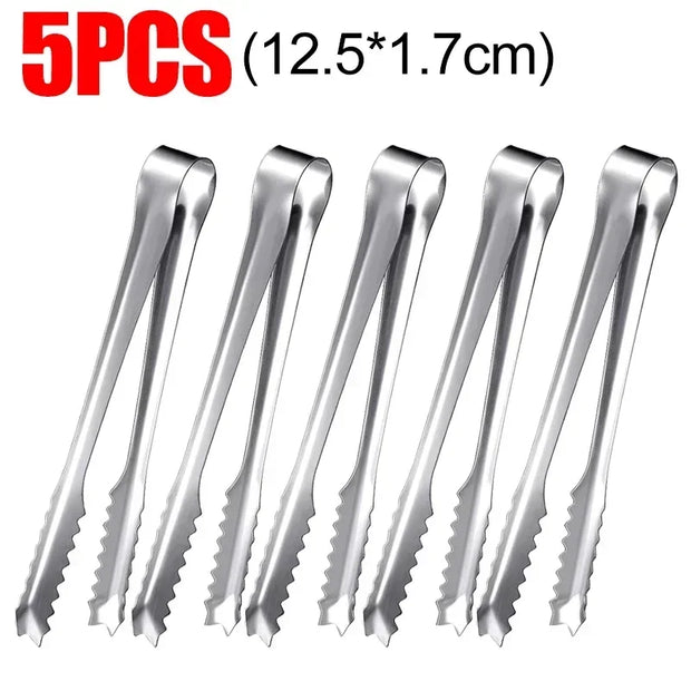Stainless Steel Ice Cube Tongs – Durable Kitchen Clip for Ice, Sugar, Snacks