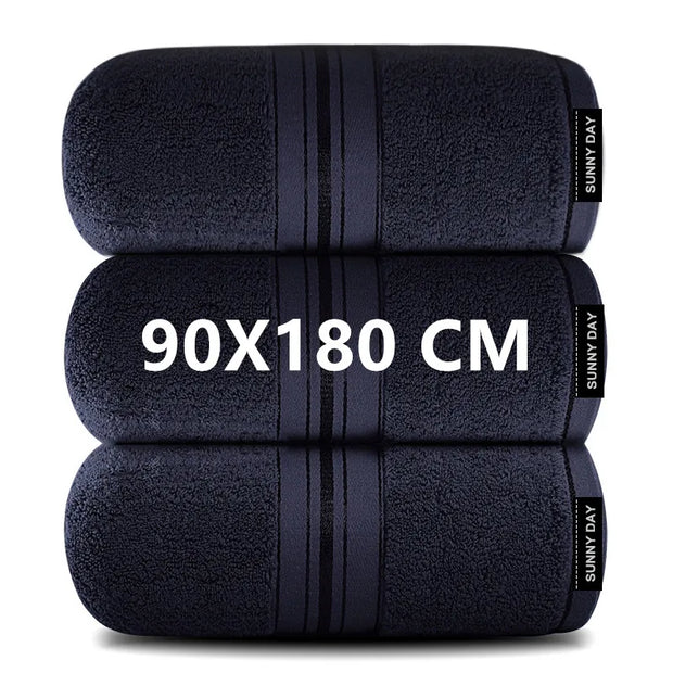 Thick 100% Cotton Absorbent Bath Towel Set