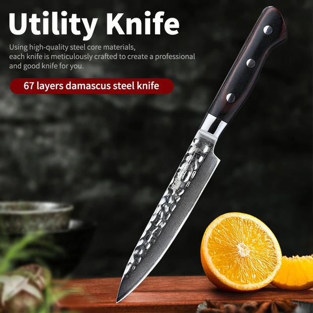 Damascus Steel 5-Inch Utility Knife