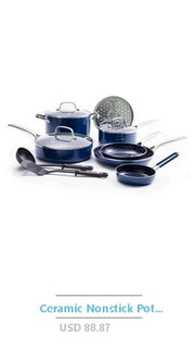 12-Piece Nonstick Ceramic Aluminum Cookware Set