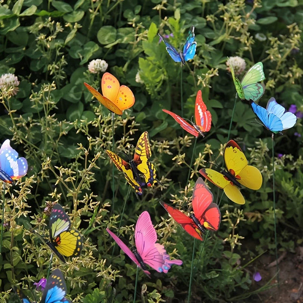 10/20/50pcs 3D Butterfly Garden Yard Decor Stakes