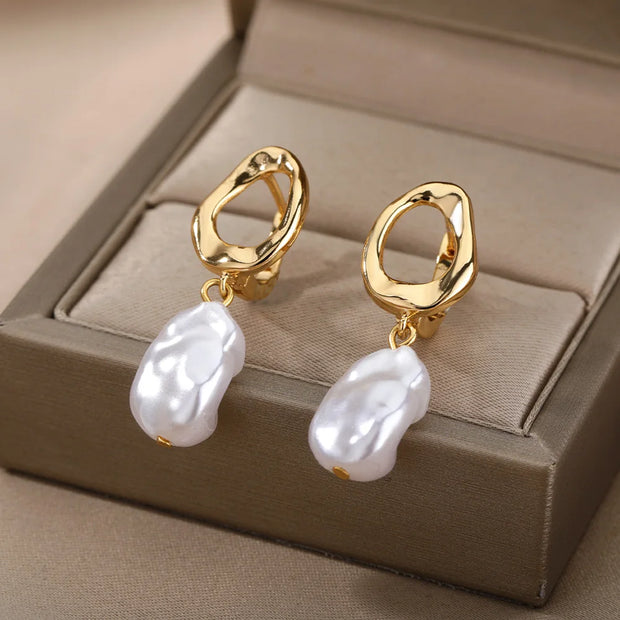 Trendy Heart Hoop Earrings Zircon Metal Women