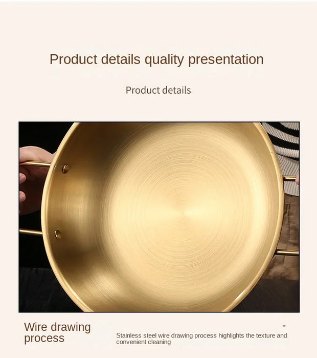 Korean Gold Stainless Steel Single Hot Pot