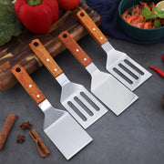 Stainless Steel Spatula with Wooden Handle – Heavy Duty BBQ & Kitchen Turner