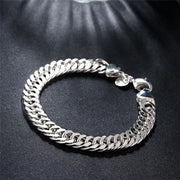 Sterling Silver Solid Charm Bracelet Unisex