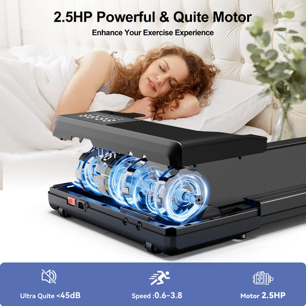 3-in-1 Silent Treadmill, 2.5HP, 300LBS