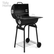 Charcoal BBQ Grill with Adjustable Charcoal Pan & Thermometer