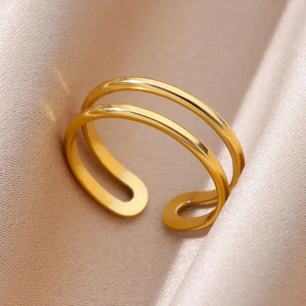 Heart Zircon 18K Gold plated Bridal Rings