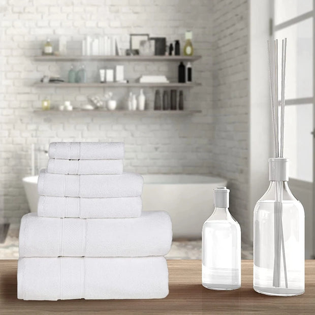 2PCS Large Cotton White Bath Towels