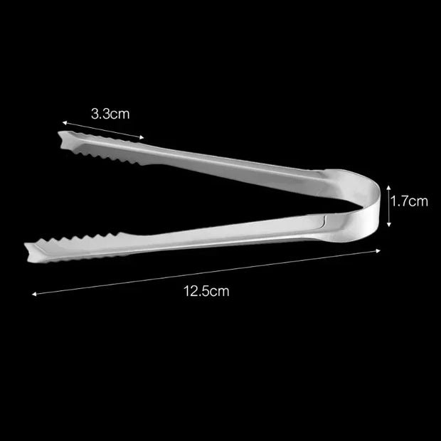 Stainless Steel Ice Cube Tongs – Durable Kitchen Clip for Ice, Sugar, Snacks
