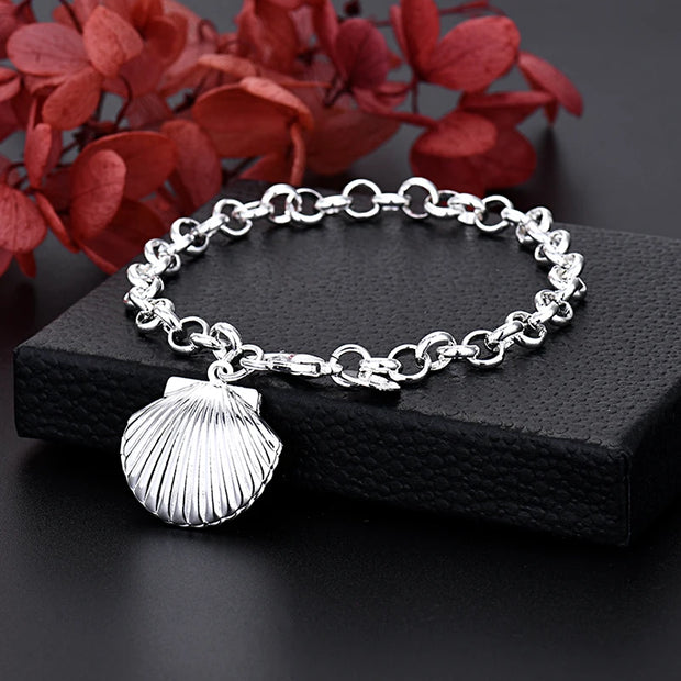 Sterling Silver Geometric Charm Bracelet Unisex