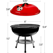 14" Charcoal Grill, Dual Vent, Stainless Steel
