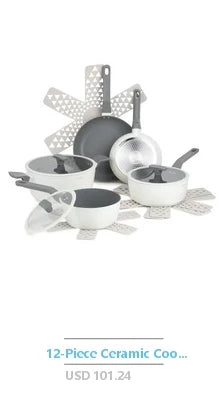 Diamond Infused Ceramic Nonstick Cookware Set 12-Piece