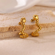 Trendy Heart Hoop Earrings Zircon Metal Women