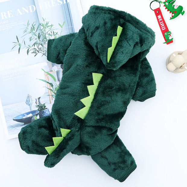 Cute Dinosaur Fleece Cat Hoodie