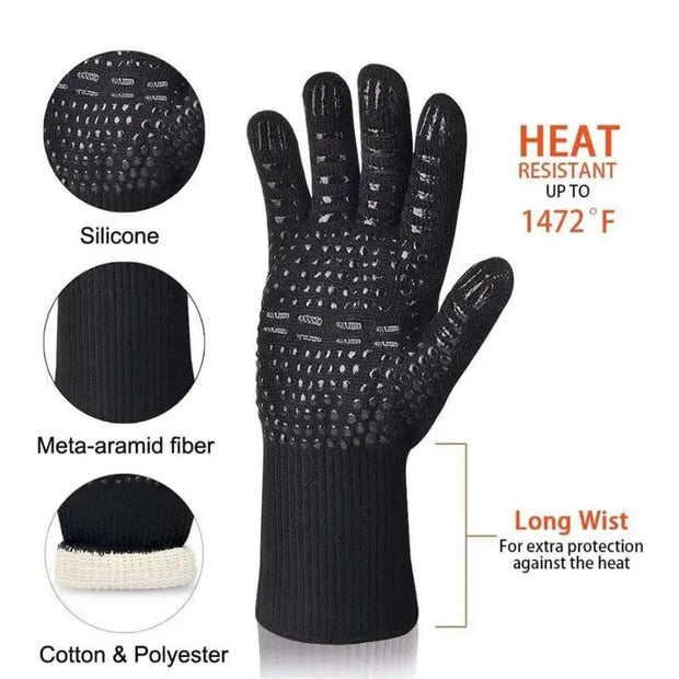 BBQ Heat-Resistant Silicone Oven Gloves
