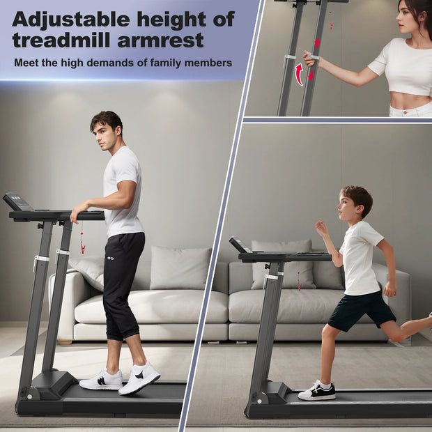 Adjustable Height Electric Treadmill with Desk