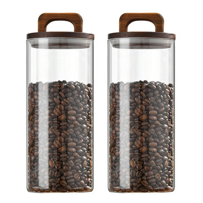 Large Airtight Glass Storage Jar with Bamboo Lid